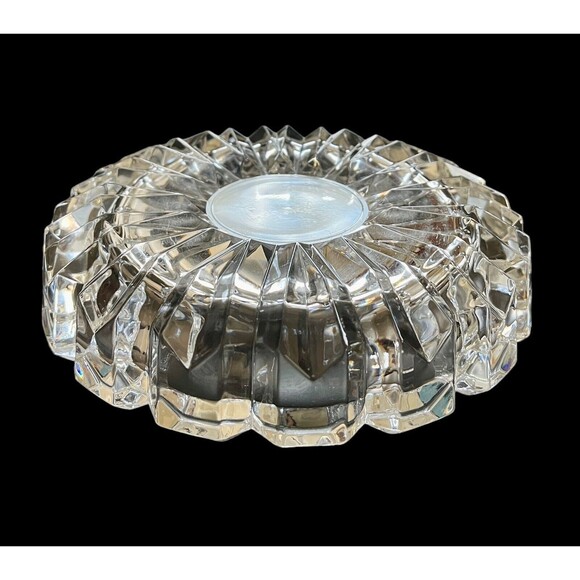 Vintage Mikasa Hoya Art Glass Clear Crystal Ashtray Tray 6.5” Diamond‎ Point - Picture 5 of 7